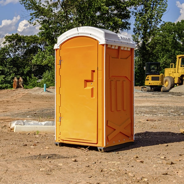 how often are the portable restrooms cleaned and serviced during a rental period in Long Hollow SD